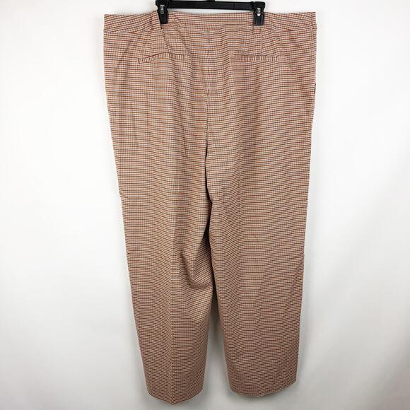 1.State Womens Pants 24W Orange Ginger Checker Plaid Wide Leg Trouser NWOT - Picture 7 of 10
